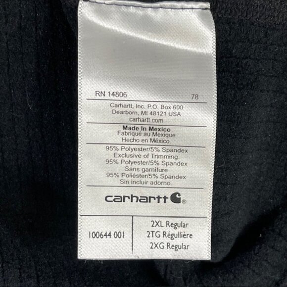 NWOT Carhartt Force Men's 2XL Waffle Knit Crew Neck Black Long Sleeve 100644 - Picture 7 of 9
